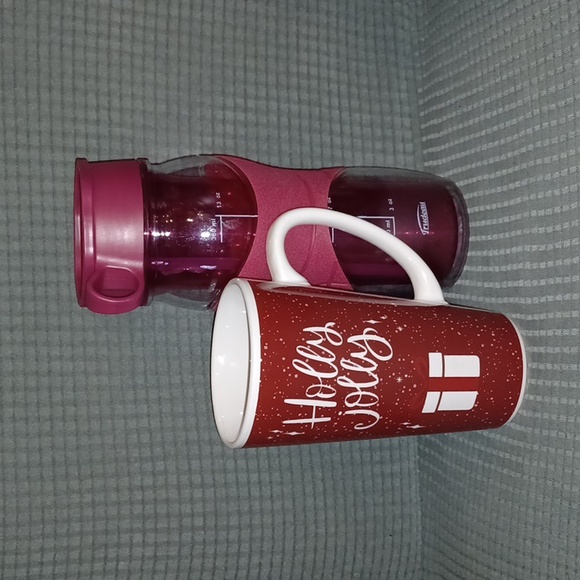 2pc plum/wine Holiday drinkware (122623F). - Picture 1 of 9